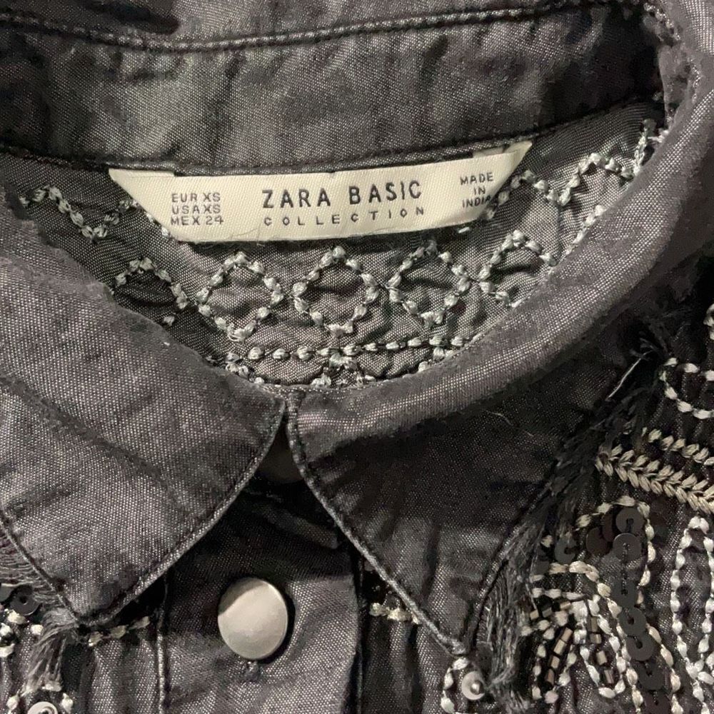 Zara Basic Collection Gray Button Front Embellish… - image 6